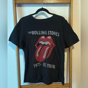 Black Rolling Stones 1975 US Tour T-Shirt